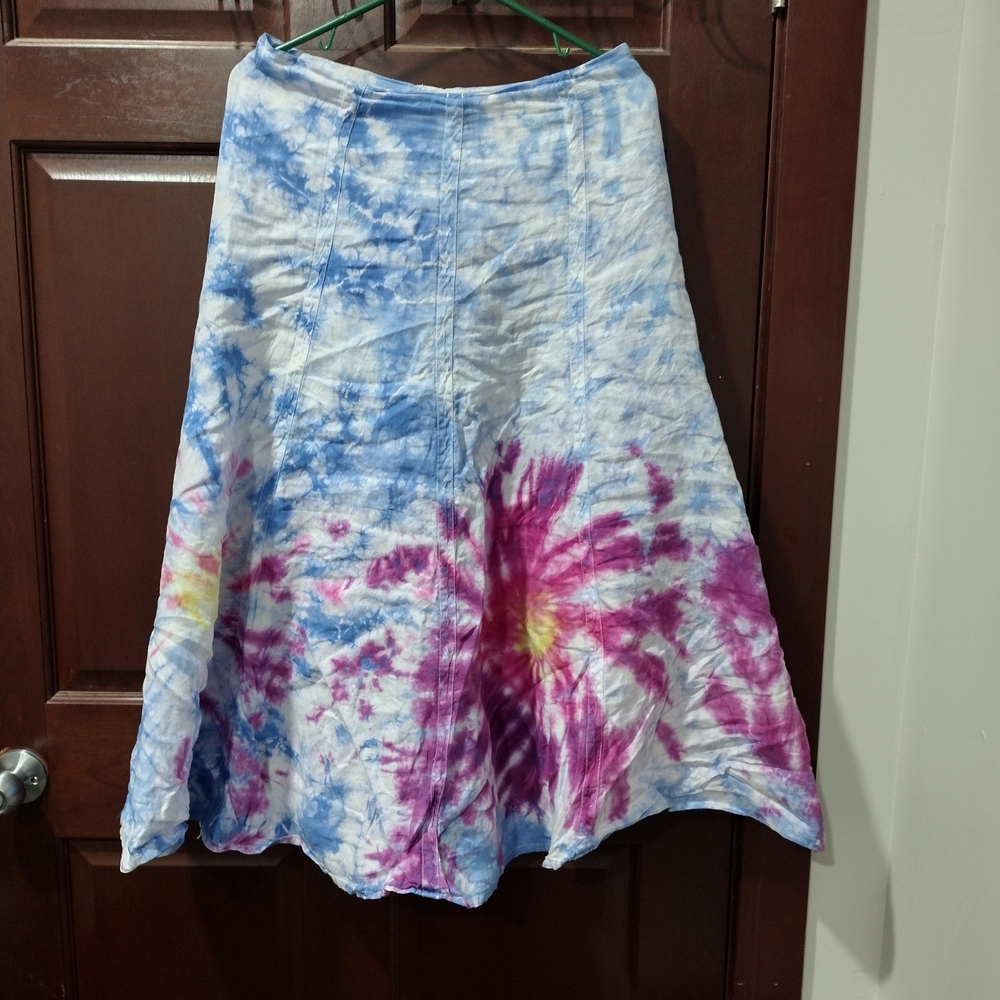 Gap 100% Linen Tie Dye Skirt Size 4